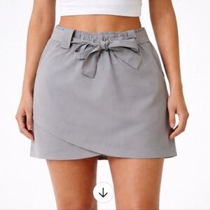 RBX Gray Athletic Skort w/ Bow Waist – Size Small – Built-In Shorts